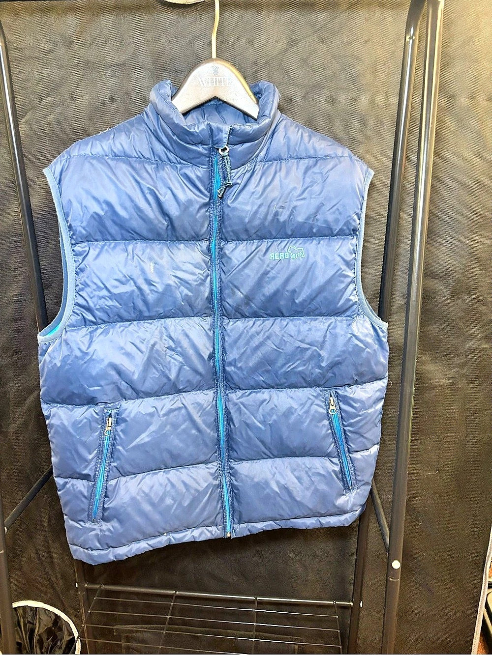 Aeropostale Quilted Puffer Vest in Blue Size Medium